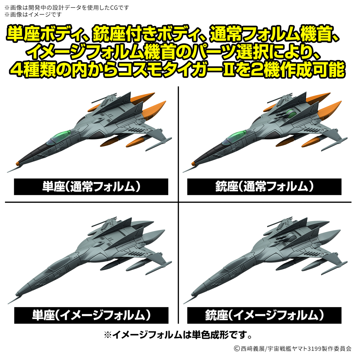 MECHA COLLECTION DX TYPE-1 SPACE COMBAT ATTACK AIRCRAFT COSMO TIGER II (SINGLE-SEAT/GUN TORRET MODEL) SET OF 2 - Imagen 13