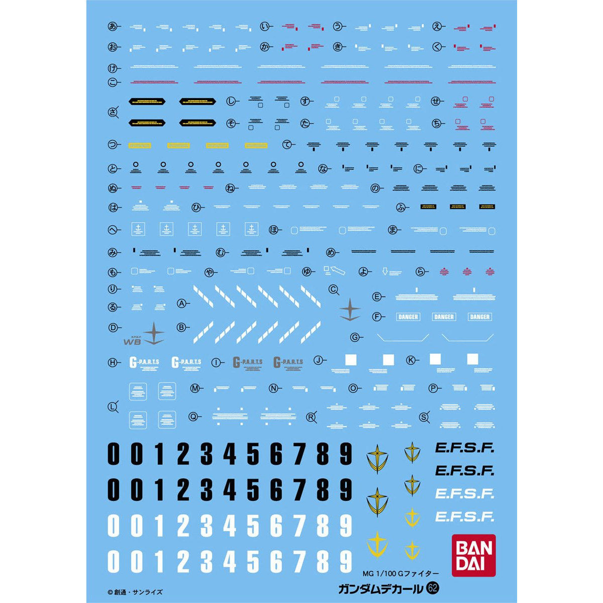 GUNDAM DECAL 1/100 PARA MG G-FIGHTER - Nº 062