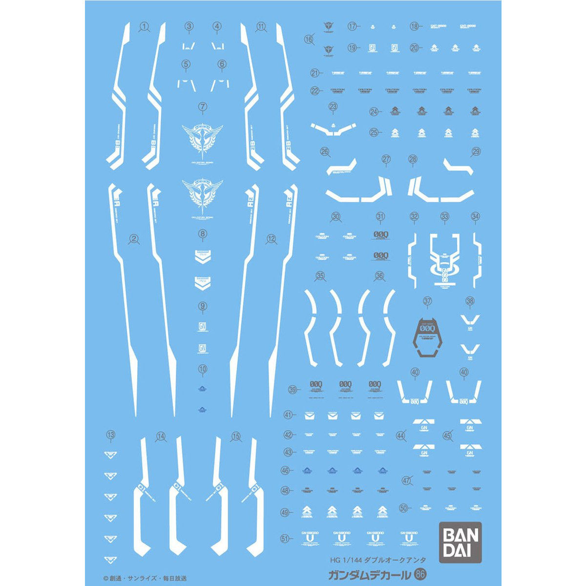 GUNDAM DECAL 1/144 PARA HG 00 QAN(T) - Nº 086