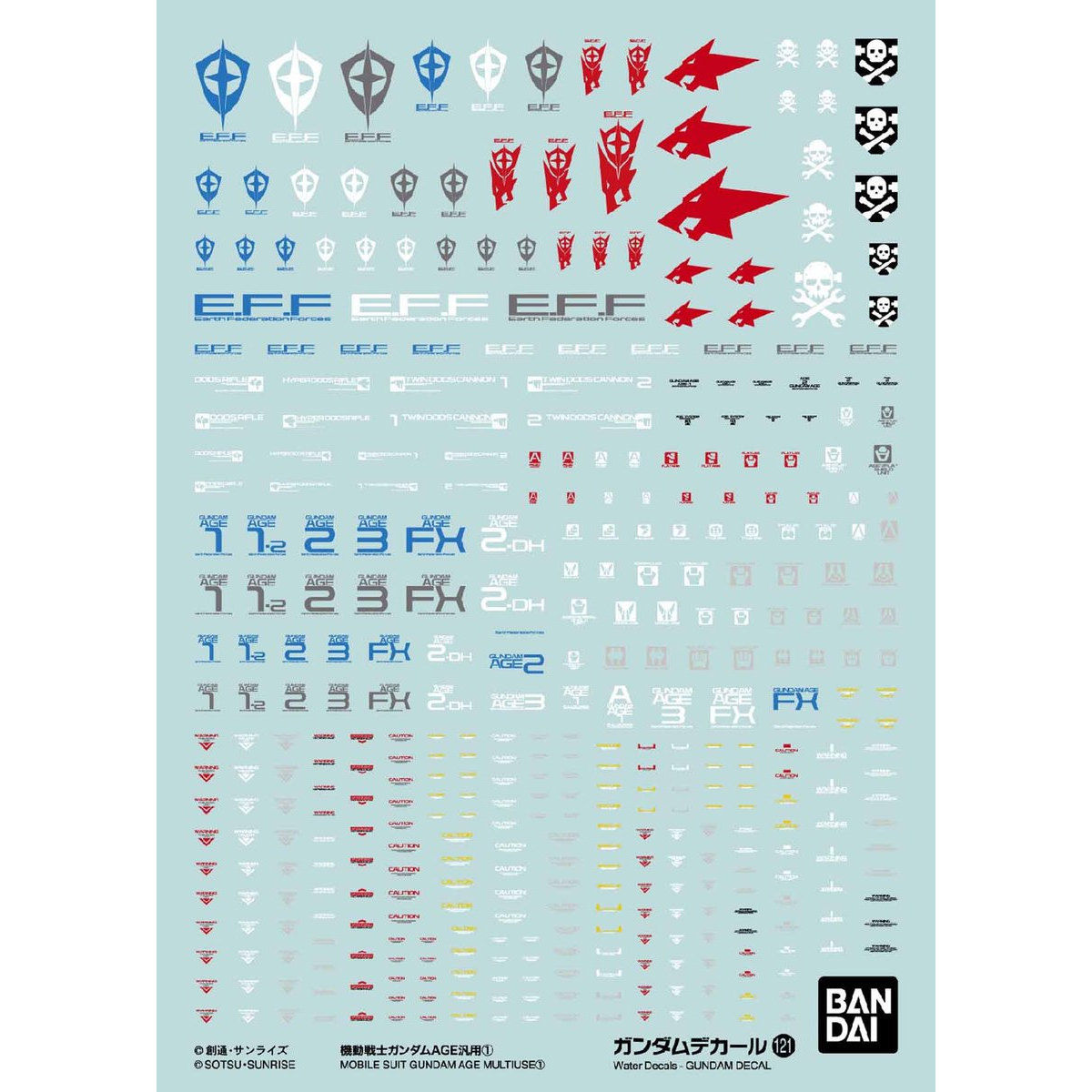 GUNDAM DECAL 1/144 PARA SERIE HG MOBILE SUIT GUNDAM AGE 1 - Nº 121