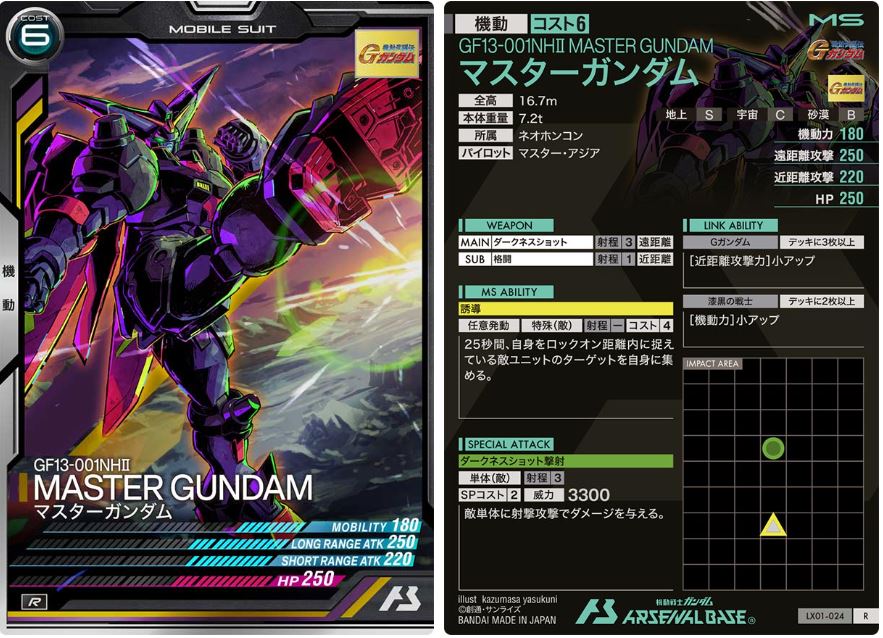 CARTA PROMOCIONAL ARSENAL BASE GF13-001NHII MASTER GUNDAM - Nº LX01-024