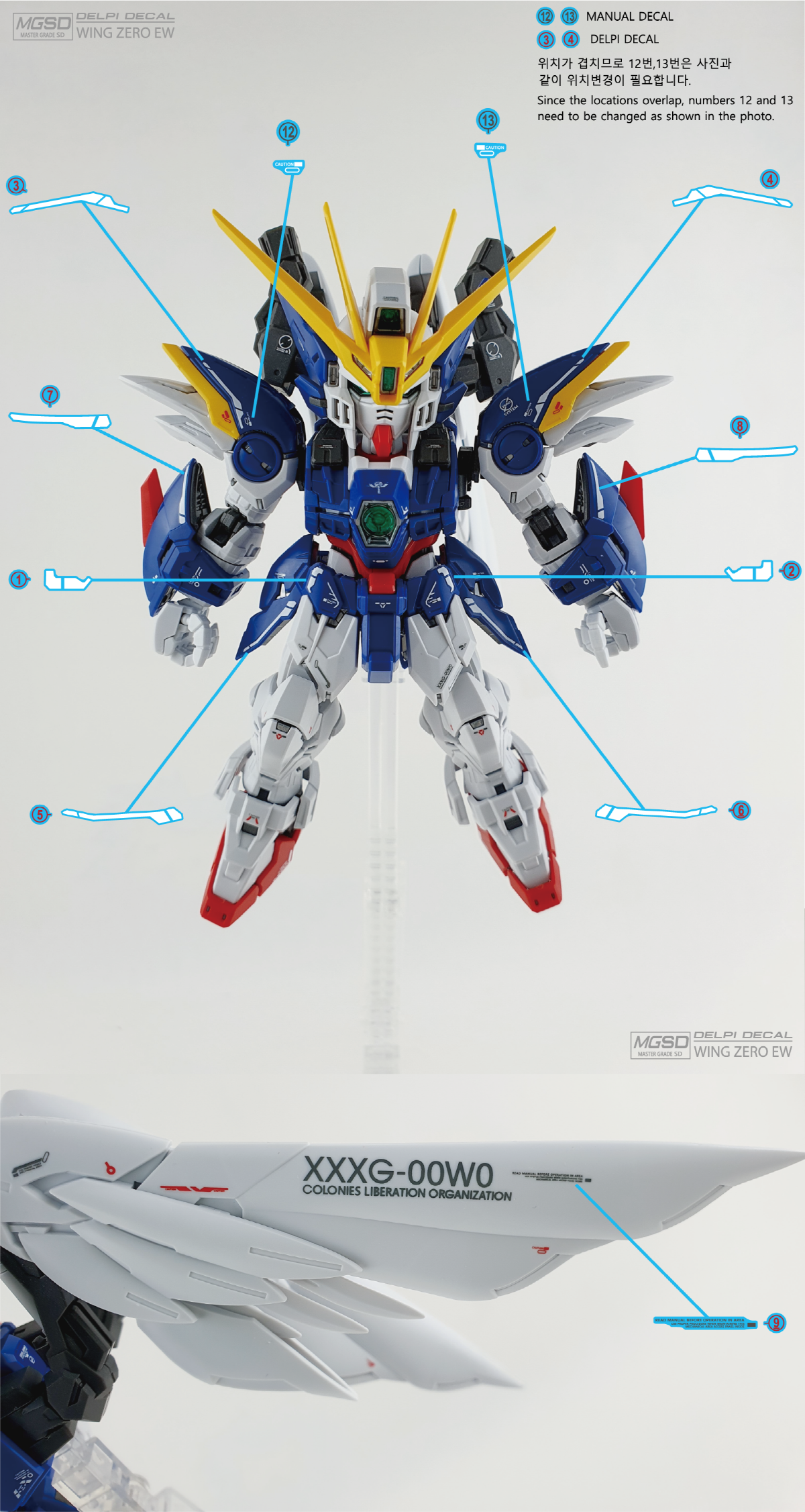 DELPI DECAL WATER DECAL PARA MGSD WING GUNDAM ZERO EW - Imagen 6