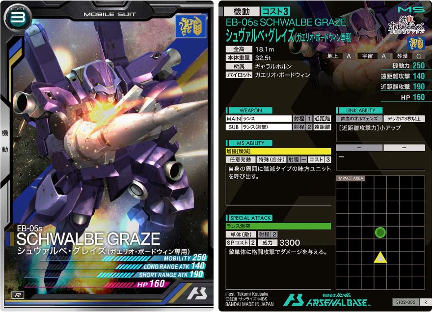 CARTA PROMOCIONAL ARSENAL BASE EB-05S SCHWALBE GRAZE - Nº ST02-005