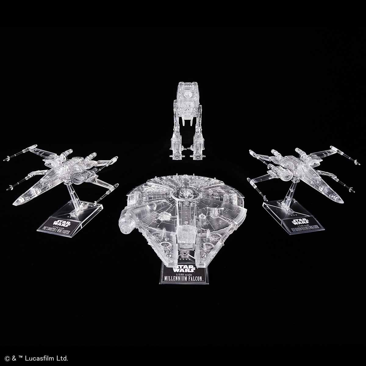 STAR WARS 1/144 & 1/350 & 1/540 THE LAST JEDI CLEAR VEHICLE SET MODEL KIT - Imagen 2