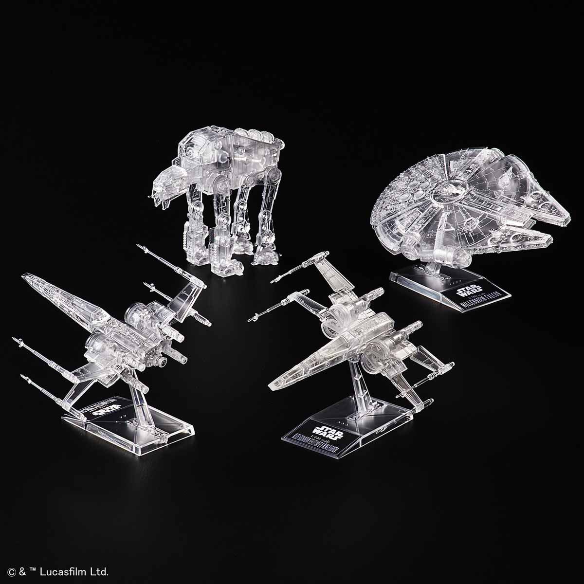 STAR WARS 1/144 & 1/350 & 1/540 THE LAST JEDI CLEAR VEHICLE SET MODEL KIT - Imagen 3