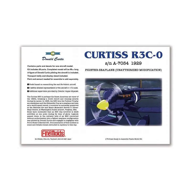 PORCO ROSSO 1/72 Donald Curtiss' Fighter Seaplane Curtiss R3C-0