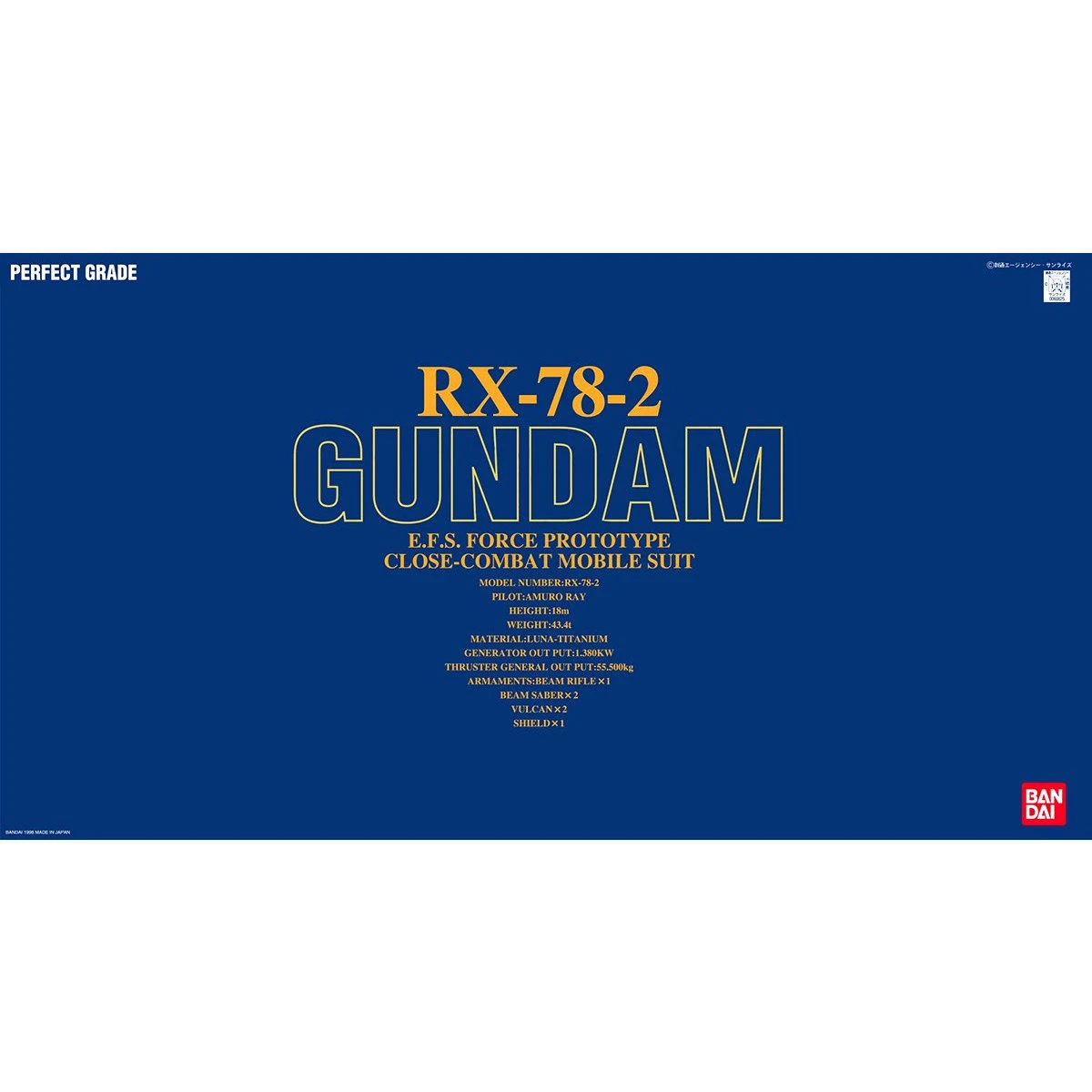PG 1/60 RX-78-2 GUNDAM - Nº 01