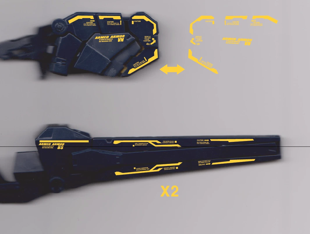 DELPI DECAL WATER DECAL PARA RG BANSHEE (ARMED ARMOR BS VN GOLD HOLO) - Imagen 3